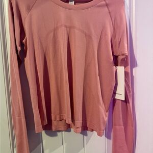 lululemon athletica Race length Long Sleeve swiftly tech 2.0 size 12 pink